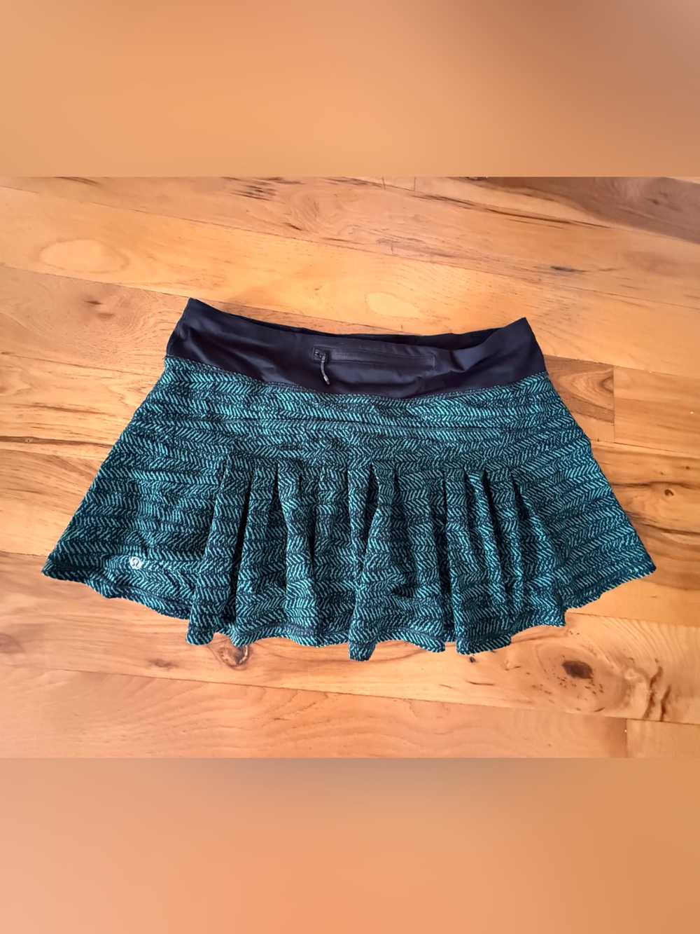 lululemon athletica Teal & Black Patterned Athletic Skirt